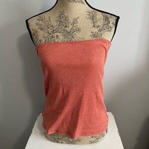 Aerie Strapless Ribbed Top in Coral